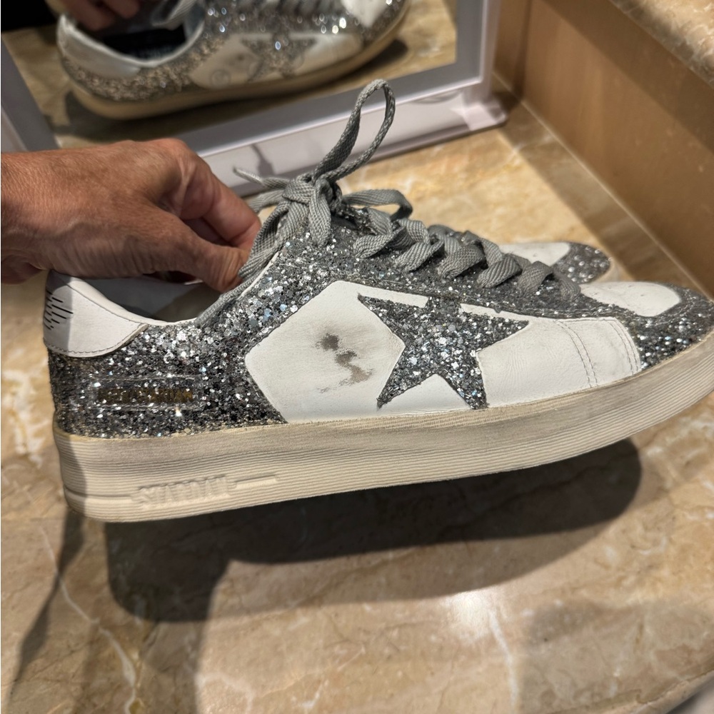 Golden Goose Silver White Premium Sneakers